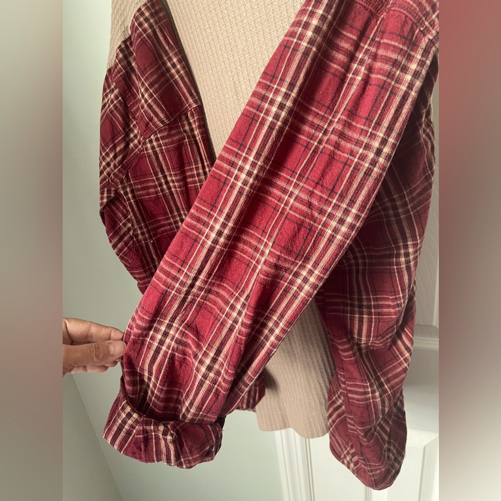NWOT Women’s Top
Stitched Upcycled Style
Flannel on cotton